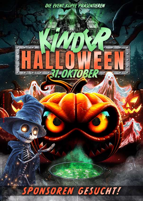 Halloween Kinder Oktober Flyer Plakat