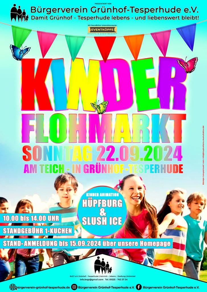 Flyer Kinderflohmarkt 2024 Bürgerverein